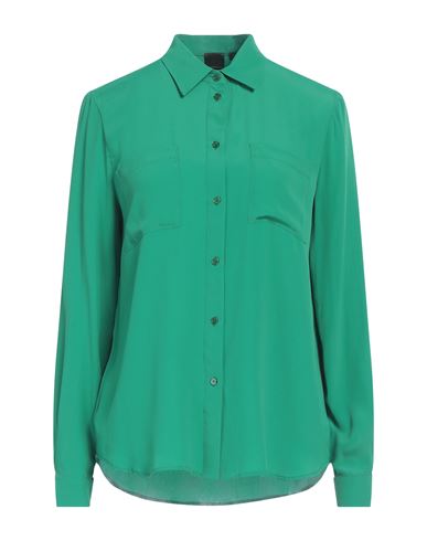 Shop Pinko Woman Shirt Green Size 10 Acetate, Silk
