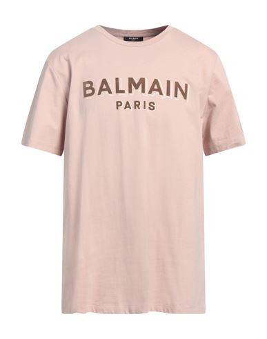 Shop Balmain Man T-shirt Blush Size Xl Cotton In Pink