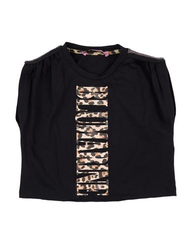 Miss Blumarine Toddler Girl T-shirt Black Size 6 Cotton, Elastane In Black