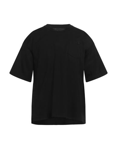 Shop Sacai Man T-shirt Black Size 1 Cotton, Rayon