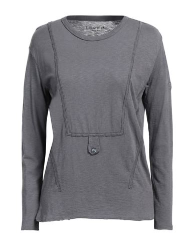 Zadig & Voltaire Woman T-shirt Grey Size M Cotton, Modal