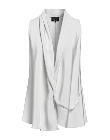 Shop Giorgio Armani Woman Top Light Grey Size 14 Silk