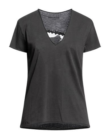 Zadig & Voltaire Woman T-shirt Steel Grey Size M Cotton