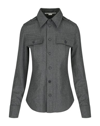 Stella Mccartney Spring Hill Shirt Woman Shirt Grey Size 2-4 Wool, Polyamide, Cotton