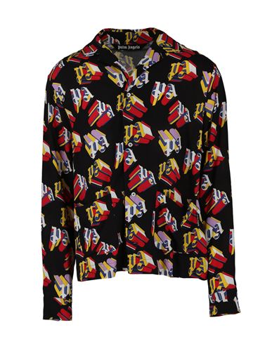 Palm Angels 3d Logo Print Shirt Man Shirt Multicolored Size 36 Viscose In Fantasy