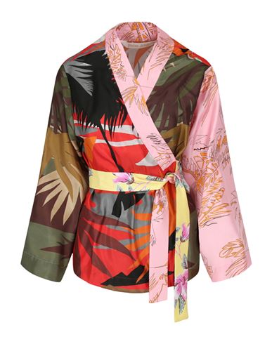 Shop Palm Angels Mix Print Kimono Shirt Woman Blouse Multicolored Size 8 Silk In Fantasy