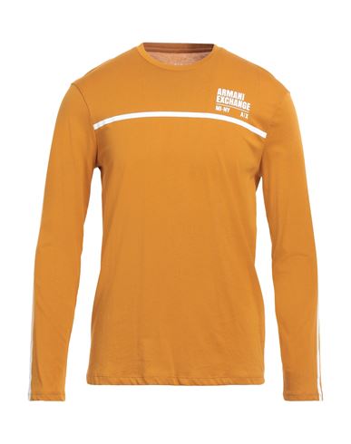 Armani Exchange Man T-shirt Ocher Size L Cotton In Yellow