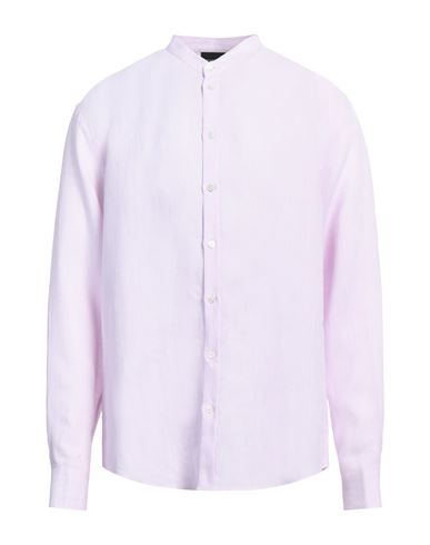 Shop Emporio Armani Man Shirt Lilac Size L Linen In Purple