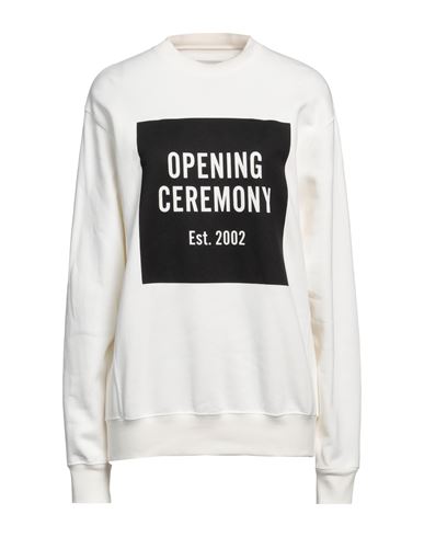 Shop Opening Ceremony Woman Sweatshirt White Size L Cotton, Elastane