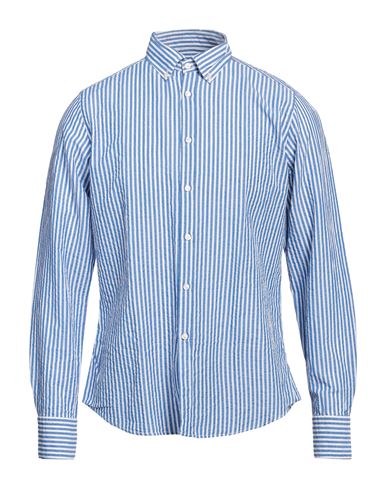Shop Gmf 965 Man Shirt Azure Size 15 ¾ Cotton In Blue