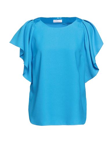 Shop Diana Gallesi Woman Top Azure Size 8 Polyester In Blue
