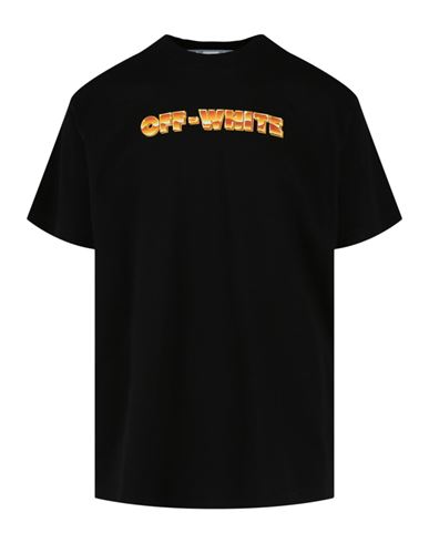 Off-white Arrows-print Crewneck T-shirt Man T-shirt Black Size S Cotton