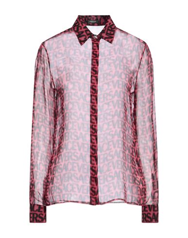 Shop Versace Woman Shirt Fuchsia Size 12 Silk In Pink