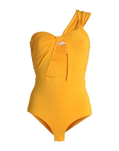Shop Patrizia Pepe Woman Bodysuit Ocher Size 1 Acetate, Polyamide, Rayon In Yellow