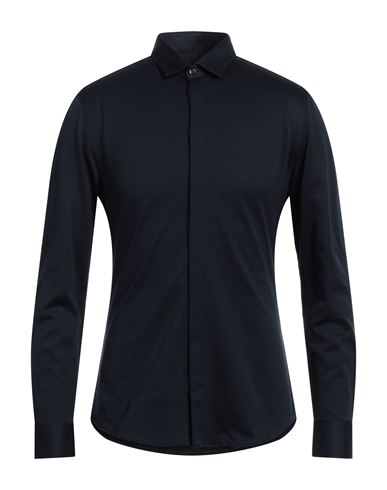 Emporio Armani Man Shirt Midnight Blue Size 17 Cotton In Blue
