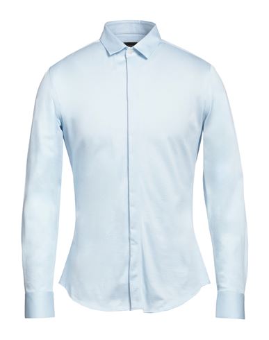 Shop Emporio Armani Man Shirt Sky Blue Size 17 Cotton