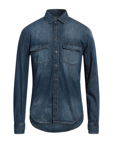 Zadig & Voltaire Man Denim Shirt Blue Size L Cotton
