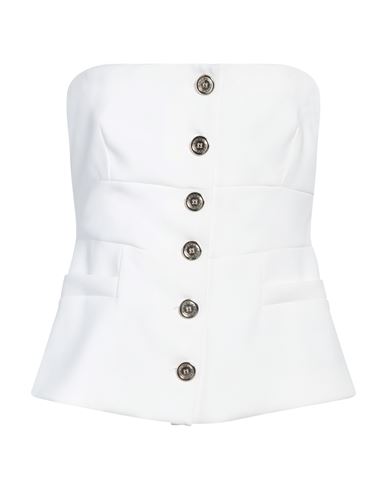 Pinko Woman Top White Size 8 Polyester, Elastane In White