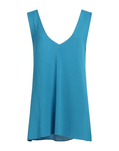 Shop Akep Woman Top Turquoise Size S Viscose, Polyester In Blue
