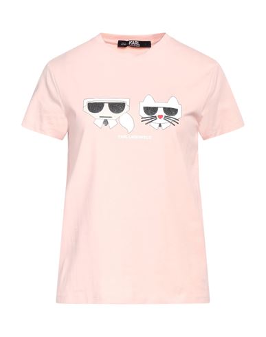 Karl Lagerfeld Woman T-shirt Pink Size Xs Cotton, Elastane