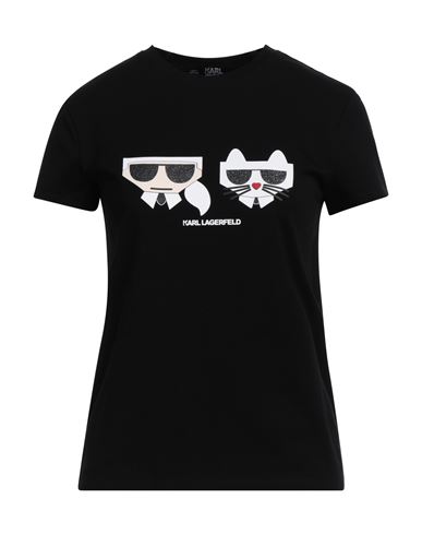 Karl Lagerfeld Woman T-shirt Black Size Xs Cotton, Elastane