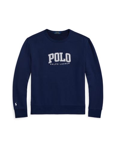 Shop Polo Ralph Lauren Logo Fleece Sweatshirt Man Sweatshirt Navy Blue Size L Cotton, Polyester