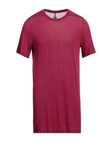 Rick Owens Man T-shirt Burgundy Size Xxl Viscose, Silk In Pink