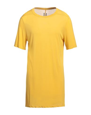 Shop Rick Owens Man T-shirt Yellow Size Xxl Viscose, Silk