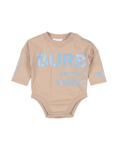 Burberry Newborn Boy Baby Bodysuit Sand Size 3 Cotton In Neutral