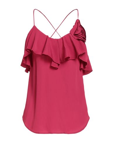 Shop Manila Grace Woman Top Magenta Size 6 Acetate, Silk