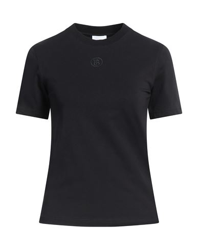 Shop Burberry Woman T-shirt Black Size Xxs Cotton, Elastane