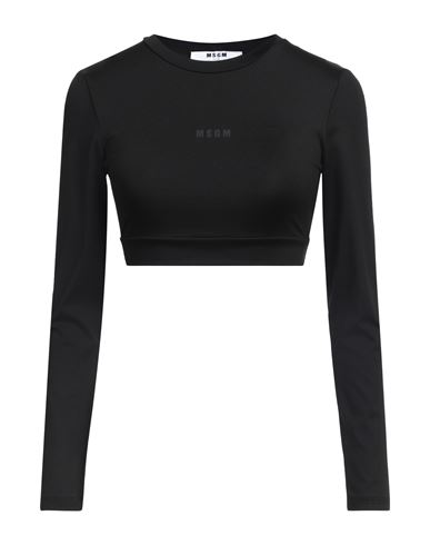 Shop Msgm Woman T-shirt Black Size Xl Polyamide, Elastane