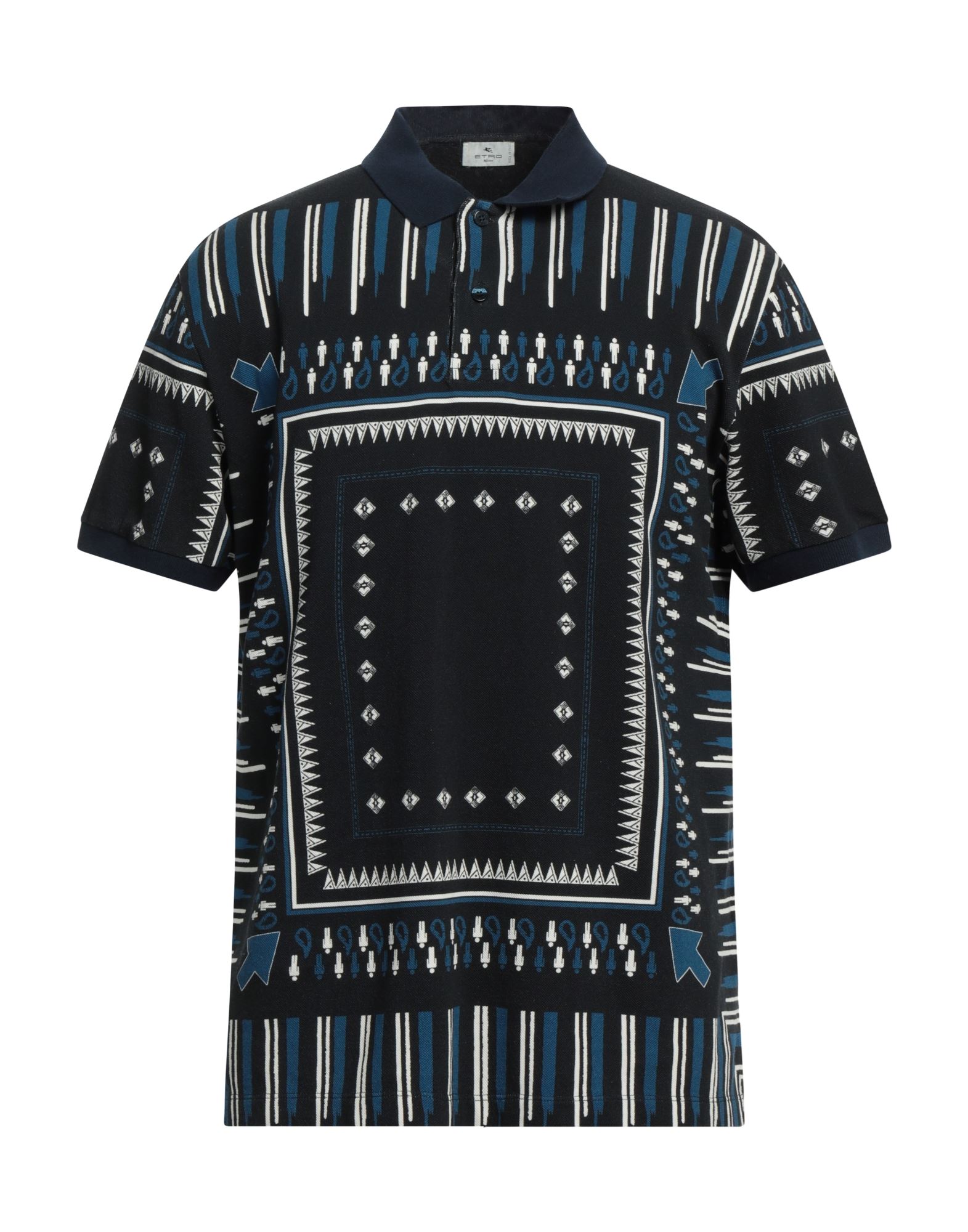 ETRO 半袖シャツ ホワイト ブラック パターン（エトロ(ETRO