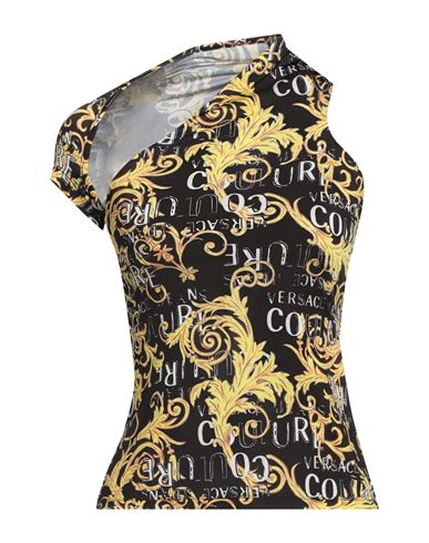 Shop Versace Jeans Couture Woman Top Black Size 4 Polyester, Elastane