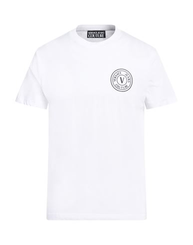 Shop Versace Jeans Couture Man T-shirt White Size S Cotton