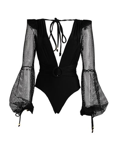 Patbo Woman Bodysuit Black Size S Polyamide, Elastane, Polyester