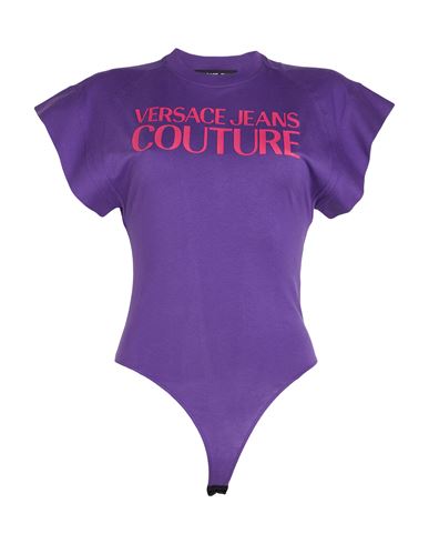 Shop Versace Jeans Couture Woman Bodysuit Purple Size S Cotton