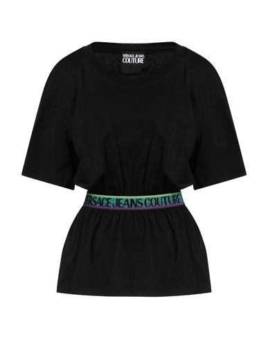 Versace Jeans Couture Woman T-shirt Black Size Xl Cotton In Black