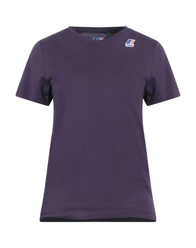Shop K-way Woman T-shirt Dark Purple Size Xs Cotton