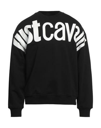 Just Cavalli Man Sweatshirt Black Size 3xl Cotton, Elastane In Black