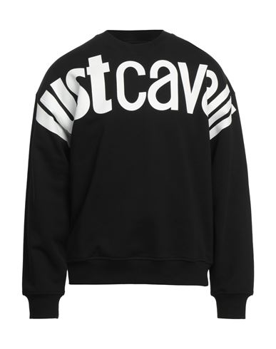 Shop Just Cavalli Man Sweatshirt Black Size Xxl Cotton, Elastane