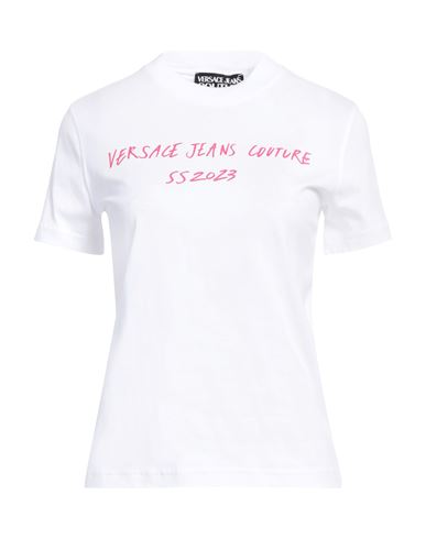 Shop Versace Jeans Couture Woman T-shirt White Size L Cotton