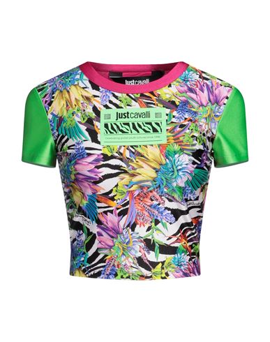 Shop Just Cavalli Woman T-shirt Acid Green Size M Polyester, Elastane, Polyamide