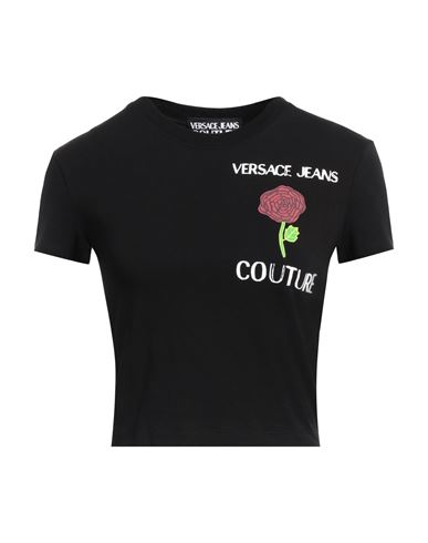 Shop Versace Jeans Couture Woman T-shirt Black Size S Cotton, Elastane