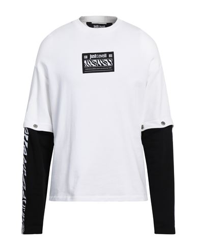 Shop Just Cavalli Man Sweatshirt White Size M Cotton