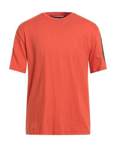 Just Cavalli Man T-shirt Rust Size L Cotton In Red