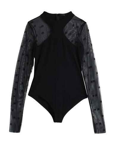 Givenchy 4g Tulle Sleeve Halter Neck Bodysuit In Black