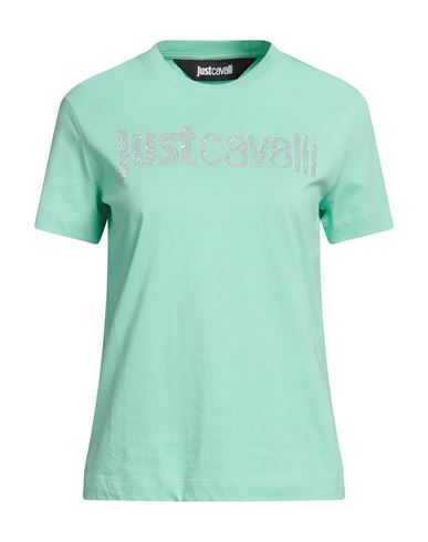 Shop Just Cavalli Woman T-shirt Light Green Size Xl Cotton
