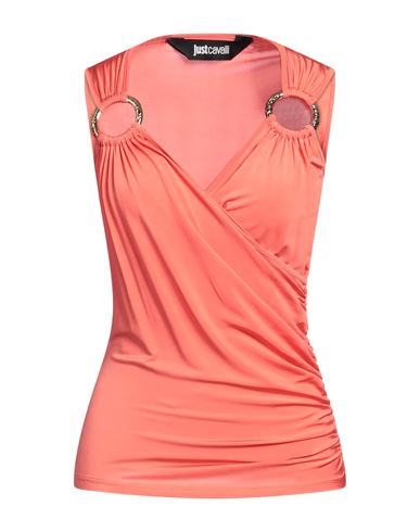 Shop Just Cavalli Woman Top Coral Size 6 Viscose, Elastane In Red
