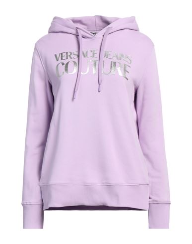 Shop Versace Jeans Couture Woman Sweatshirt Light Purple Size M Cotton, Elastane